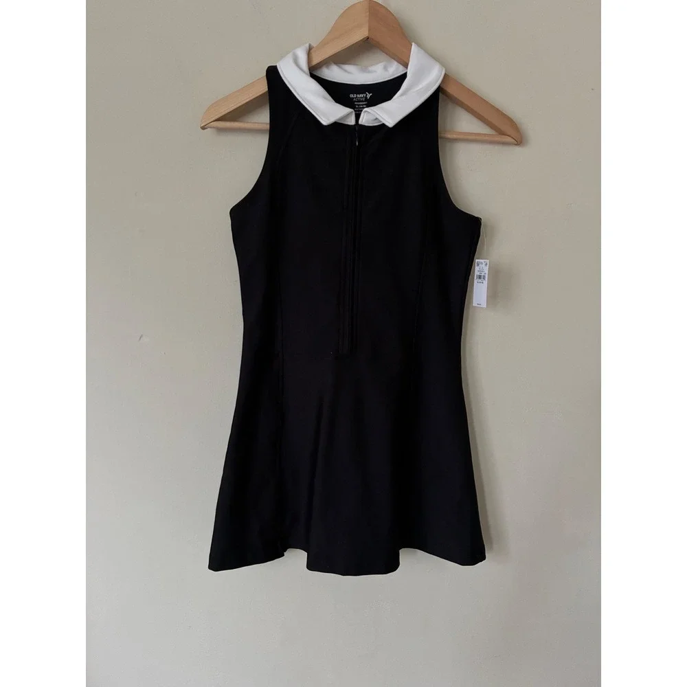Old Navy Active Girls Powersoft Tennis Golf Dress Black White XL 14-16 NWT